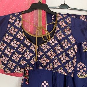 Dark blue and pink Lehenga